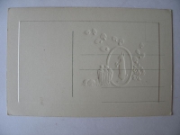 Preview: Postkarte Fröhliche Ostern, Prägekarte mit Osterhasen, schätze 20-er Jahre, #150