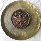 Wandlampe mit Doppeladler, Adler, DDR um 1960, AIS Altenburg