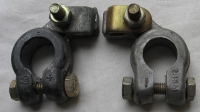 Batterieklemmen, Polklemmen aus DDR- Zeiten, + und -, unbenutzt