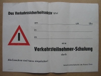 Plakat Verkehrsteilnehmer- Schulung, Kreis Greiz, 1968