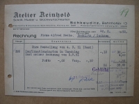 Atelier Reinhold Schkeuditz, Rechnung 1952, #99