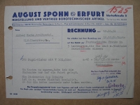August Spohn Erfurt, Bürotechnik, Rechnung 1951, #1525