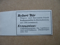 Robert Bär Rothnausslitz, Wagen- und Karosserie- Fabrik, 1937 #1