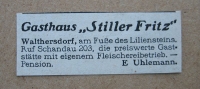 Gasthaus "Stiller Fritz" Walthersdorf, e. Uhlemann, 1937 #1