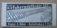 W&N Fahrradständer, Wagner & Neher Aschaffenburg, 1937 #1