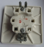 Preview: Serienschalter, Lichtschalter Bakelit, 60-er Jahre, eckig, hell, UP, #318