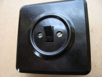 Wechselschalter Bakelit, Lichtschalter, eckig, dunkel, unbenutzt, UP, #143*