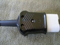 Preview: Heißgerätestecker, Bakelit, dunkel, ohne Schutzkontakt, unbenutzt, #7
