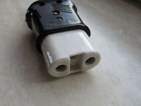 Preview: Heißgerätestecker, Bakelit, dunkel, ohne Schutzkontakt, unbenutzt, #7