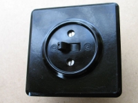 Preview: Ausschalter Bakelit, UP, Lichtschalter, eckig, dunkel, #241*