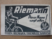 Riemann - Dieser Name sagt alles, Herm. Riemann Chemnitz- Gablenz, 1928 #5