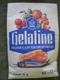 Gelatine pulverisiert, VEB Gewürzmühle Magdeburg, DDR um 1970