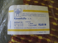 Preview: Kissenhülle DDR, Kissenbezug für Sofakissen, VEB Annaberg-Buchholz