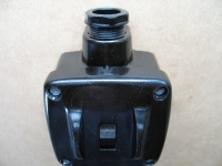 Preview: Ausschalter, Kippschalter, Bakelit, schwarz, eckig, AP, unbenutzt, #250