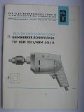 Heimwerker-Bohrpistole HBM 251.1 / HBM 251.1 R, VEB Elektrowerkzeuge Sebnitz, Anleitung DDR 1979