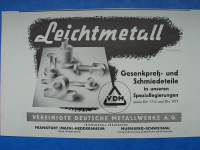 Leichtmetall Presswerke, VDM, Frankfurt- Heddernheim, Nürnberg- Schweinau, Inserat, #1940/2