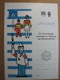 Urkunde Verkehrserziehung DDR, FDJ, Junge Pioniere, 1985, #V1