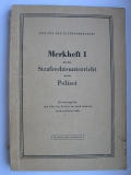 Merkheft Strafrechtsunterricht Landespolizeischule Sachsen, 1947