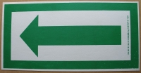 Hinweisschild Ausgang, Notausgang, Symbol Pfeil, DDR, unbenutzt, 15 x 30 cm