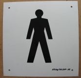 Hinweisschild Toilette Herren, WC, DDR, unbenutzt, 15 x 15 cm