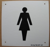Hinweisschild Toilette Damen, WC, DDR, unbenutzt, 15 x 15 cm