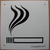Hinweisschild Raucher, Raucherinsel, DDR, unbenutzt, 15 x 15 cm