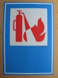 Hinweisschild Feuerlöscher, DDR, unbenutzt