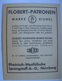 Schießscheibe Flobert- Patronen Marke "Eichel", Nürnberg