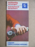 Prospekt Staatliche Versicherung der DDR, Kinder- Unfallversicherung, 1972