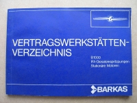 Vertragswerkstättenverzeichnis IFA Barkas, Einspritzpumpen, DDR 1975