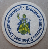Bierdeckel, P. Hempel Langenwetzendorf, Brauerei Gambrinus