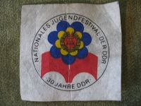 Aufnäher, 30 Jahre DDR, Nationales Jugendfestival der DDR
