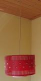 Deckenlampe DDR 70-er Jahre, rot- weiß