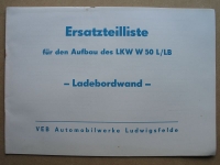 Ersatzteilliste Ladebordwand IFA W50 L/ LB, 1975