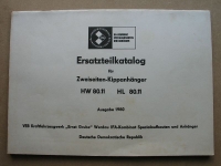 Ersatzteilkatalog Zweiseiten- Kippanhänger HW und HL 80.11, 1980, #3