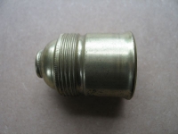 Lampenfassung Messing/ Keramik, E 27, unbenutzt, um 1940