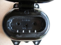 Preview: Steckdose mit Deckel, DDR, Bakelit, 380 Volt, unbenutzt, #2