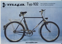 Prospekt Herren- Tourenfahrrad MIFA, Typ 102, DDR 1982