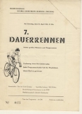 Programm Radrennen Zwickau, 1951, 7. Dauerrennen