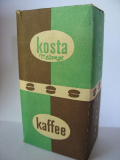 Bohnenkaffee KOSTA, VENAG DDR, VEB Kaffee Halle, grün