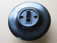 Wechselschalter Bakelit, rund, UP, EAW, Kippschalter, dunkel, unbenutzt, #82*