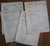 VVB druck, Abziehbilderwerke Leipzig, Nerchau, Saalfeld, 8 Rechnungen 1951/ 52, #kr17
