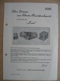 Prospekt RFT Aufsatz- Bandgerät "Toni", 1954
