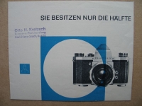 Prospekt Kamerazubehör, Dresden, 1962