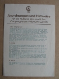 Anordnungen und Hinweise Campingplatz Prerow Darss, DDR 1981