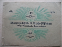 Pflanzenzuchtstätte Kirsche- Pfiffelbach, Rittergut Trautzschen bei Pegau, 1921