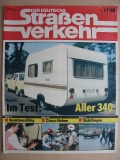 11/ 1989, Der Deutsche Straßenverkehr, Test Wohnwagen Aller 340
