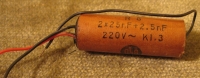 Kondensator, Sömmerda, 2x25nF + 2,5nF 220V Kl.3