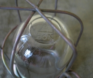 Altes Glas + Gitter für Handlampe, 30-er Jahre