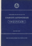 Anleitung Chariots Automobiles  Multicar, Fußlenker, 1960, in französisch